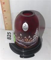 Fenton globe and pedestal