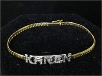 14K Gold Bracelet with “Karen” design 
2.5