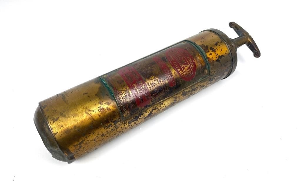 VINTAGE MINI BRASS FIRE EXTINGUISHER