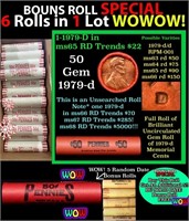 THIS AUCTION ONLY! BU Shotgun Lincoln 1c roll, 197