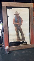 Framed Coors cowboy poster