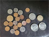fifty cent pieces foreign coins pence lot
