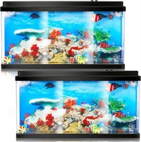 17.7x9.4 Artificial Fish Aquarium  3 LEDs