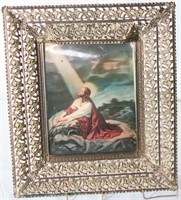 Vintage Framed Picture of Jesus