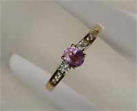 14kt GOLD PINK SAPPHIRE RING