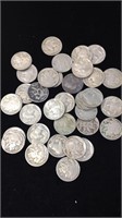 Group lot of 33 US buffalo nickels, all different