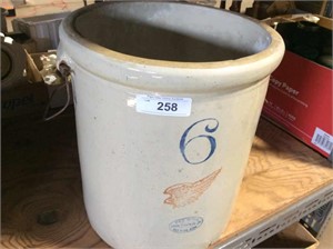 Red Wing 6-gallon large wing crock  w/handles