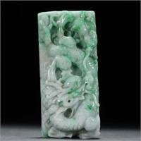 Jade carved dragon pattern plaques