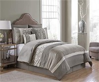 New King Size Complete Bed-In-A-Bag In Taupe Luxur