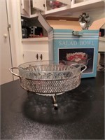 Silver plated salad bowl in box