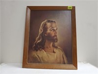 Jesus portrait lithograph
framed LITHO in