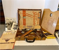 Vintage Art Set in Wood Box