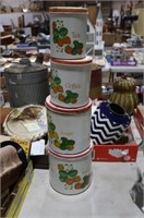 VINTAGE 1960 STRAWBERRY CANNISTERS