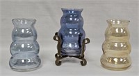 Dunbar 3" Roll Vases - 2 Blue/1 Holder/1 Clamshell