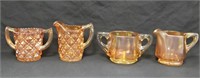 (2) Carnival Glass Sugar/Creamer Sets - See Desc