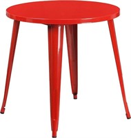 Flash Furniture  30" Round Red Metal table