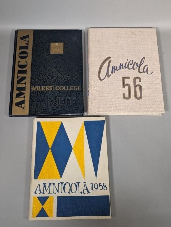 (3) 1950's Wilkes College Amnicola Yearbooks