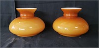 Pair of cased glass lamp shades