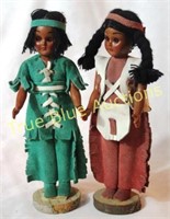 Native American Couple Set in Green and Brown Outf