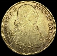 1819 Colombia .7615oz Gold 8 Escudos LIGHTLY