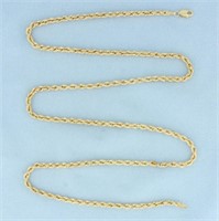 23 Inch Rope Link Chain Necklace in 18k Yellow Gol