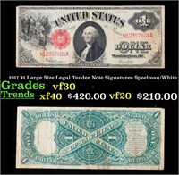 1917 $1 Large Size Legal Tender Note Grades vf++ S