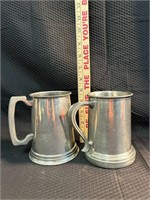 2 Steel Beer Mugs