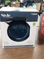 Style selections blue finish solar gazing ball