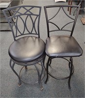 2 Black Swivel Bar Chairs