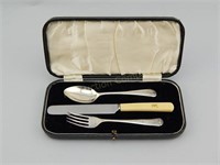 Edward Viners Sterling Silver Infant Set. Flatware