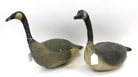 (2) painted canvas decoys. Early 20th century.
