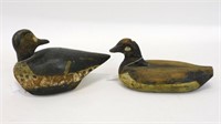 (2) carved wooden decoys to include, Green Winged
