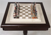 Vintage Franklin Mint "the Raj" Chess Set & Table