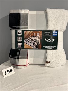 Roots Home Sherpa Queen Comforter Set