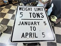 Weight Limit 5 Ton Sign