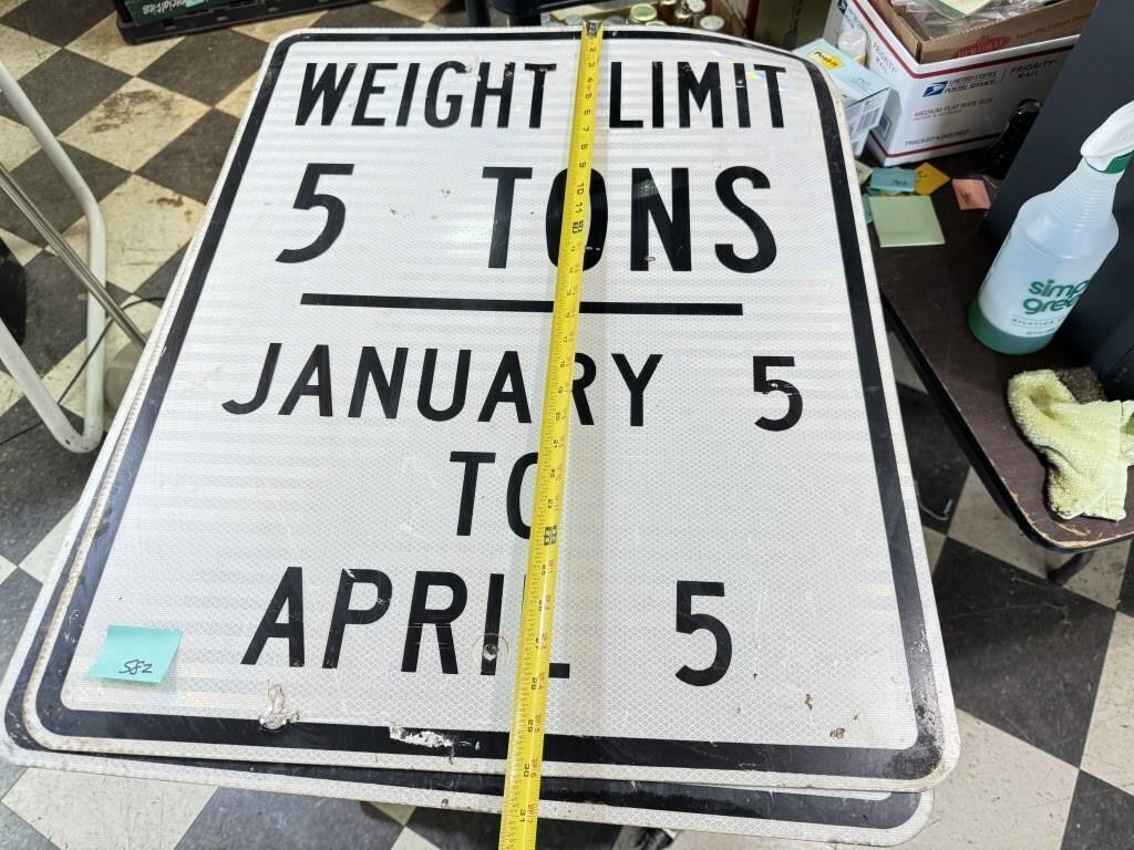 Weight Limit 5 Ton Sign  Bent