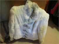 womens fur jacket shorter waist style sz Small