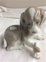 Porcelain Dog and Squirrel Statue
