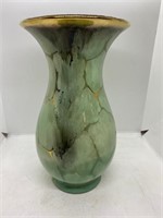 Ceramic Green Vase Gold Trim