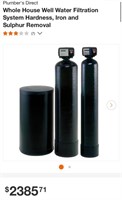 WATER FILTRATION SYSTEM (OPEN BOX, INCOMPLETE SET)