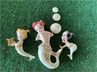 Vintage Ceramic Mermaid Bathroom Decor