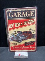 Metal Hot Rod Garage Sign