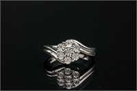 Sterling Silver Diamond Ring Retail Value $300