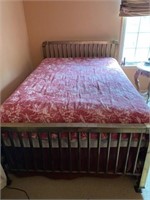 Full Size Brass Bed With Mattress And Box Spring