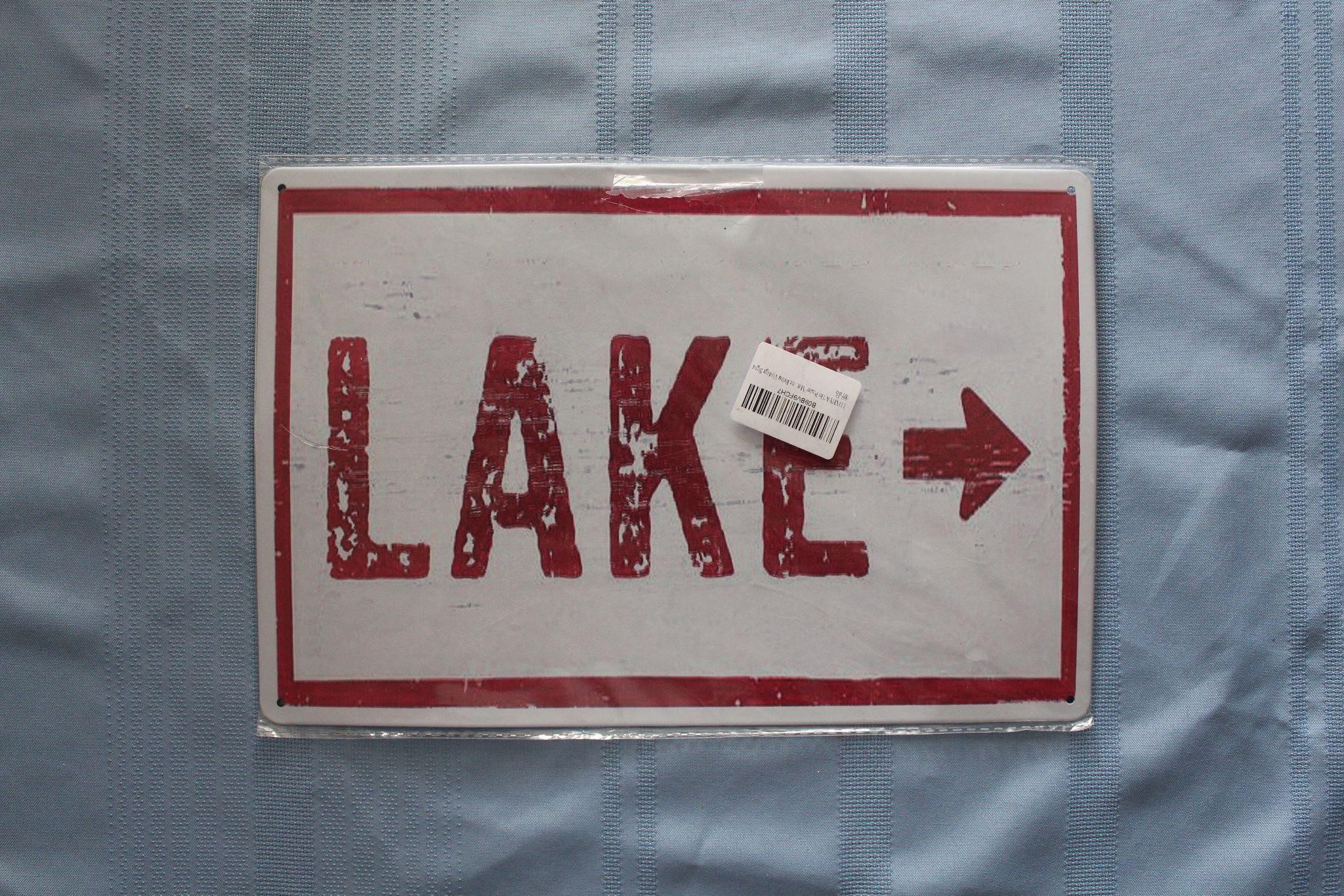 Retro Tin Sign: Lake