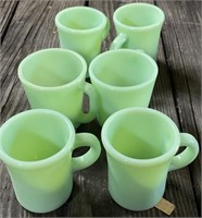 6 - Fire King Jadeite Coffee Mugs