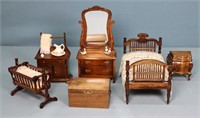 6pc. Victorian Dollhouse Bedroom Furniture Set