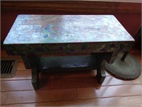 Painted Bench, 16" wide, 11" tall