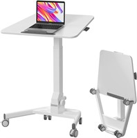 Foldable Mobile Standing Desk  90 Tiltable Rolling