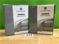 4pc Comfort Bay Queen Sheet Set lot of 2